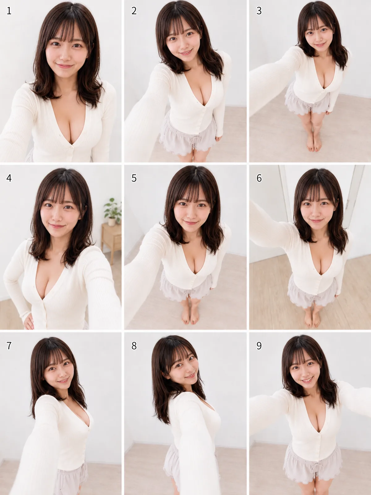 ポーズカタログ① 自撮り基本（立ち・見下ろし）